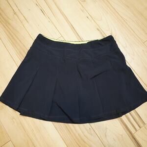 Kyodan Navy Pleated Athletic Skort Neon Yellow Built-In Shorts S